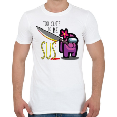 PRINTFASHION Among us - too CUTE to be SUS 2 - Férfi póló - Fehér