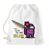 PRINTFASHION Among us - too CUTE to be SUS - Sportzsák, Tornazsák - Fehér