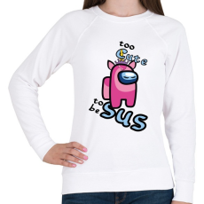PRINTFASHION Among us too cute to be sus unicorn - Női pulóver - Fehér