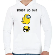 PRINTFASHION Among us Trust no one - Férfi kapucnis pulóver - Fehér férfi pulóver, kardigán