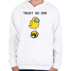 PRINTFASHION Among us Trust no one - Gyerek kapucnis pulóver - Fehér