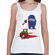 PRINTFASHION Among us - well shit - Női atléta - Fehér női trikó