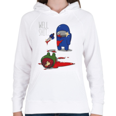 PRINTFASHION Among us - well shit - Női kapucnis pulóver - Fehér