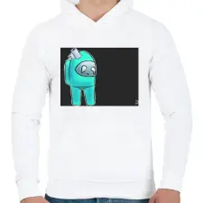 PRINTFASHION Among us WTF - Férfi kapucnis pulóver - Fehér férfi pulóver, kardigán