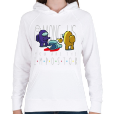 PRINTFASHION Among us - you are the impostor - Női kapucnis pulóver - Fehér