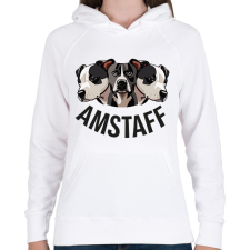 PRINTFASHION amstaff - Női kapucnis pulóver - Fehér női pulóver, kardigán