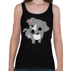 PRINTFASHION Amstaff/pitbull kutyus (szürke) - Női atléta - Fekete