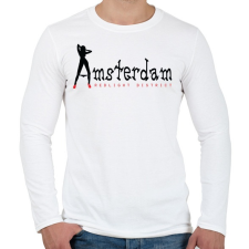 PRINTFASHION amsterdam-black-red - Férfi hosszú ujjú póló - Fehér férfi póló