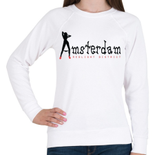 PRINTFASHION amsterdam-black-red - Női pulóver - Fehér női pulóver, kardigán