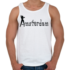 PRINTFASHION amsterdam-black-white - Férfi atléta - Fehér