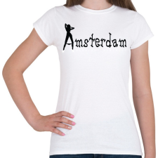 PRINTFASHION amsterdam-black-white - Női póló - Fehér női póló