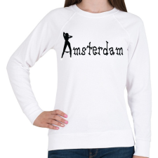 PRINTFASHION amsterdam-black-white - Női pulóver - Fehér női pulóver, kardigán