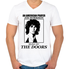 PRINTFASHION AN AMERICAN PRAYER-DRAW - Férfi V-nyakú póló - Fehér