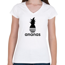 PRINTFASHION Ananas - Parody - Női V-nyakú póló - Fehér női póló