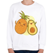 PRINTFASHION Ananász és avokádó - Gyerek pulóver - Fehér gyerek pulóver, kardigán
