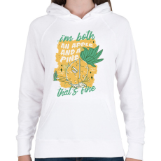 PRINTFASHION Ananász - Női kapucnis pulóver - Fehér