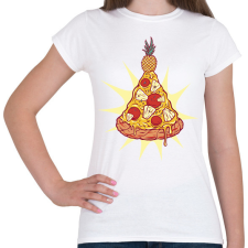 PRINTFASHION Ananászos pizza karácsonyfa - Női póló - Fehér női póló