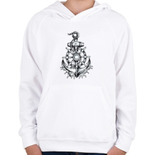 PRINTFASHION Anchor Drawing - Gyerek kapucnis pulóver - Fehér gyerek pulóver, kardigán