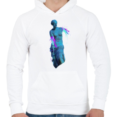 PRINTFASHION Ancient accident - Férfi kapucnis pulóver - Fehér