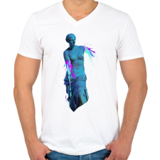 PRINTFASHION Ancient accident - Férfi V-nyakú póló - Fehér férfi póló