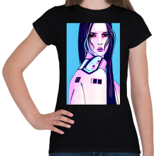 PRINTFASHION Android-ember-lány-absztrakt_1 - Női póló - Fekete női póló