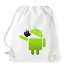 PRINTFASHION Android megeszi az almát - Sportzsák, Tornazsák - Fehér tornazsák
