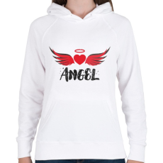 PRINTFASHION ANGEL - Női kapucnis pulóver - Fehér