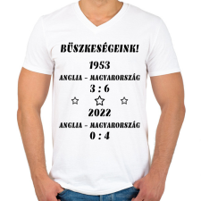 PRINTFASHION Anglia - Magyarország fekete - Férfi V-nyakú póló - Fehér férfi póló