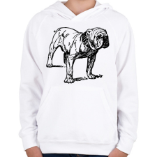 PRINTFASHION Angol buldog - English bulldog  - Gyerek kapucnis pulóver - Fehér gyerek pulóver, kardigán