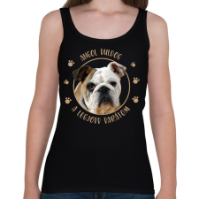 PRINTFASHION Angol buldog - Legjobb barát - Női atléta - Fekete női trikó