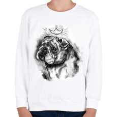 PRINTFASHION angol bulldog koronaval - Gyerek pulóver - Fehér