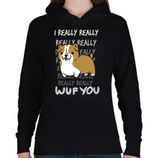 PRINTFASHION Angol bulldog - Női kapucnis pulóver - Fekete női pulóver, kardigán