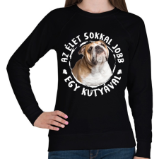 PRINTFASHION Angol Bulldog - Női pulóver - Fekete női pulóver, kardigán