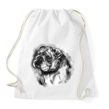 PRINTFASHION angol bulldog - Sportzsák, Tornazsák - Fehér tornazsák