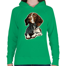 PRINTFASHION Angol vizsla pointer - Női kapucnis pulóver - Zöld női pulóver, kardigán