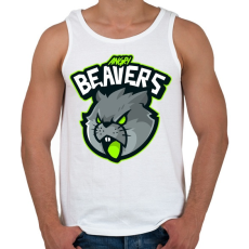 PRINTFASHION Angry Beavers - Férfi atléta - Fehér