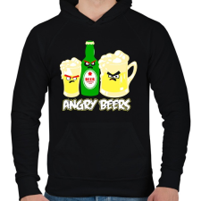 PRINTFASHION Angry Beers - Férfi kapucnis pulóver - Fekete férfi pulóver, kardigán