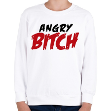 PRINTFASHION Angry Bitch - Gyerek pulóver - Fehér gyerek pulóver, kardigán