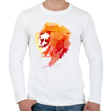 PRINTFASHION Angry lion - Férfi hosszú ujjú póló - Fehér férfi póló