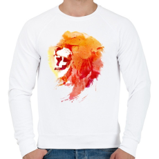 PRINTFASHION Angry lion - Férfi pulóver - Fehér