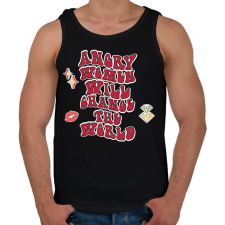 PRINTFASHION Angry women - Férfi atléta - Fekete atléta, trikó