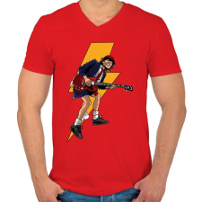 PRINTFASHION Angus  - Férfi V-nyakú póló - Piros férfi póló