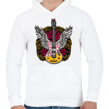 PRINTFASHION Angyali gitár - Férfi kapucnis pulóver - Fehér férfi pulóver, kardigán