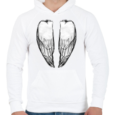 PRINTFASHION Angyalszárny (zárt) - Férfi kapucnis pulóver - Fehér férfi pulóver, kardigán