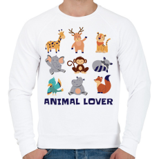 PRINTFASHION Animal lover - Férfi pulóver - Fehér