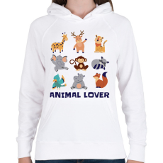 PRINTFASHION Animal lover - Női kapucnis pulóver - Fehér