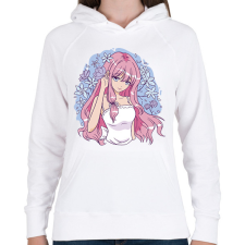 PRINTFASHION Anime csaj - Női kapucnis pulóver - Fehér női pulóver, kardigán