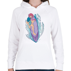 PRINTFASHION Anime lány szörföl  - Női kapucnis pulóver - Fehér
