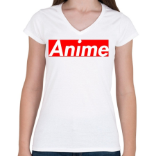 PRINTFASHION ANime - Női V-nyakú póló - Fehér női póló