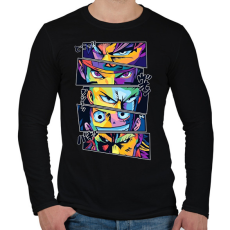 PRINTFASHION Anime szemek - Férfi hosszú ujjú póló - Fekete